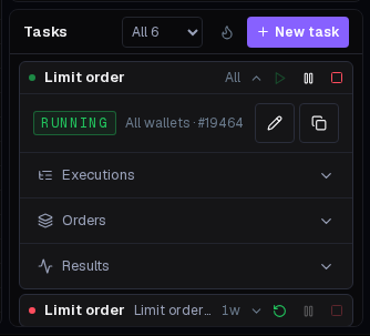 An open task card